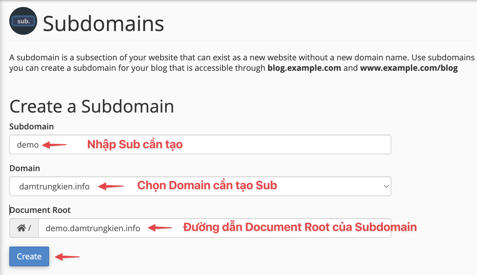 Thêm Addon Domain và Subdomain trên cPanel
