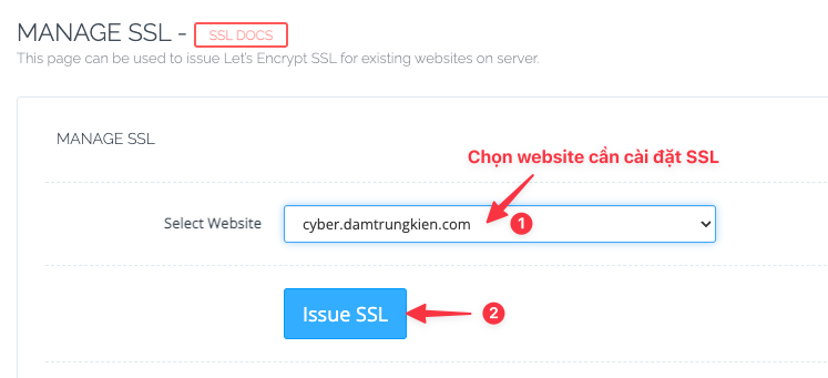 Cài đặt SSL miễn phí trên CyberPanel