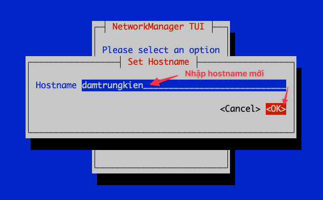 Change hostname CentOS – đổi tên máy chủ CentOS 7/8