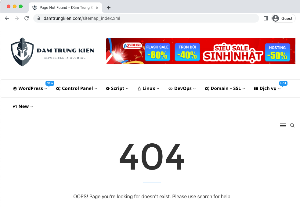Khắc phục lỗi 404 Sitemap trên aaPanel 
