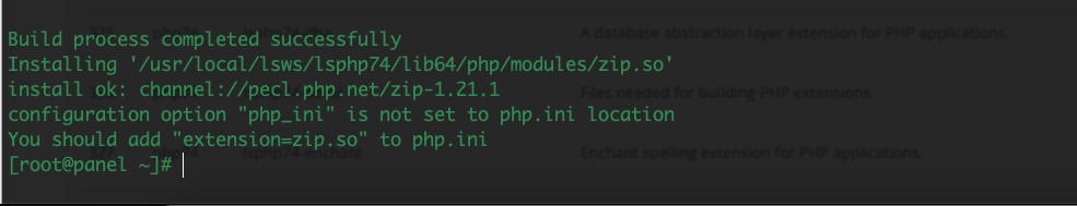 Cài đặt Extension ZIP với  PHP 7.4 trên CyberPanel