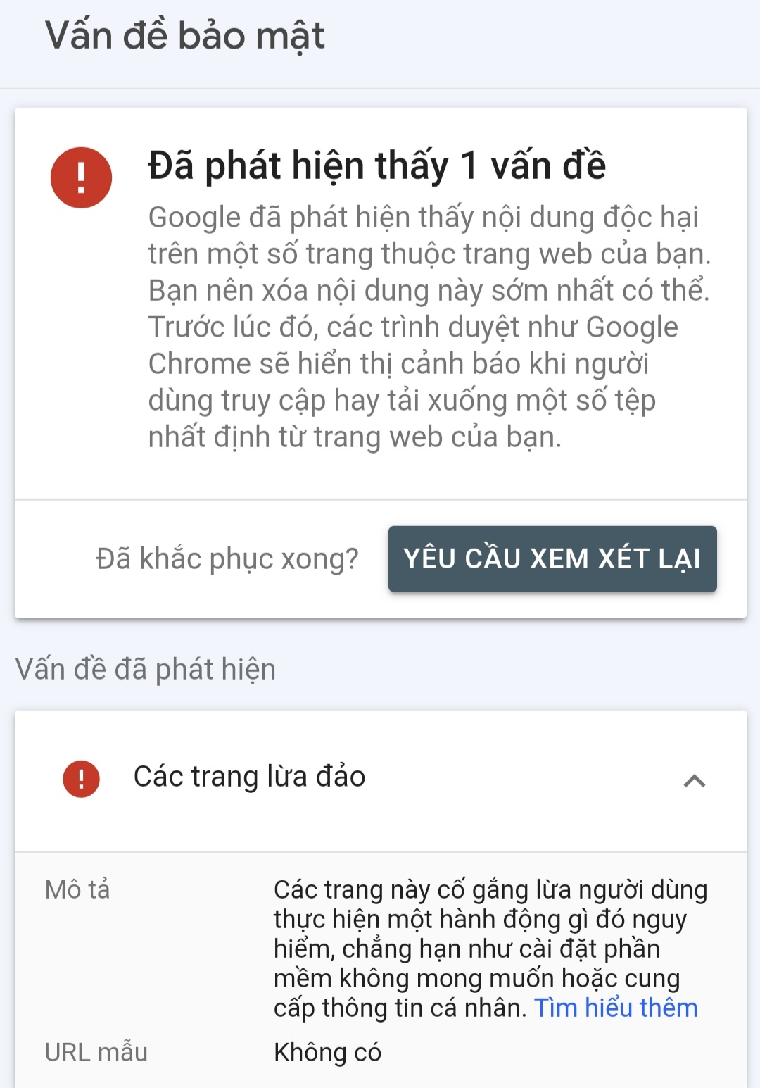 Hướng dẫn xử lý website bị Google cảnh báo nguy hiểm