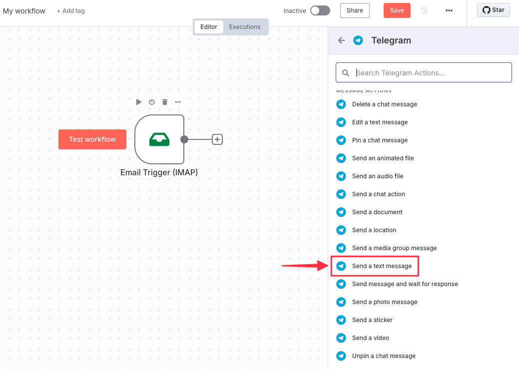 Thiết lập nhận email qua Telegram với n8n
