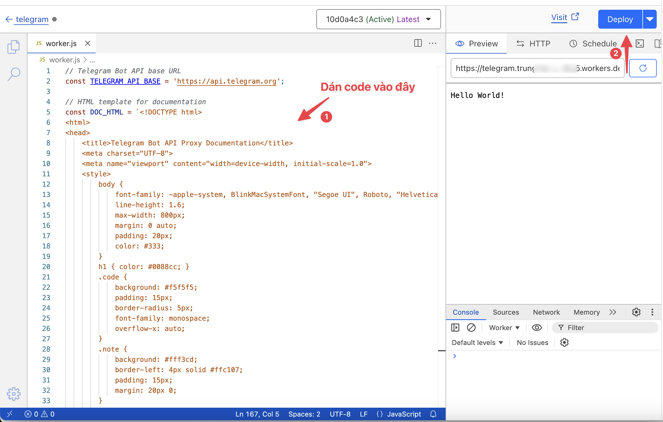 Hướng dẫn tạo Telegram API Proxy trên Cloudflare Worker
