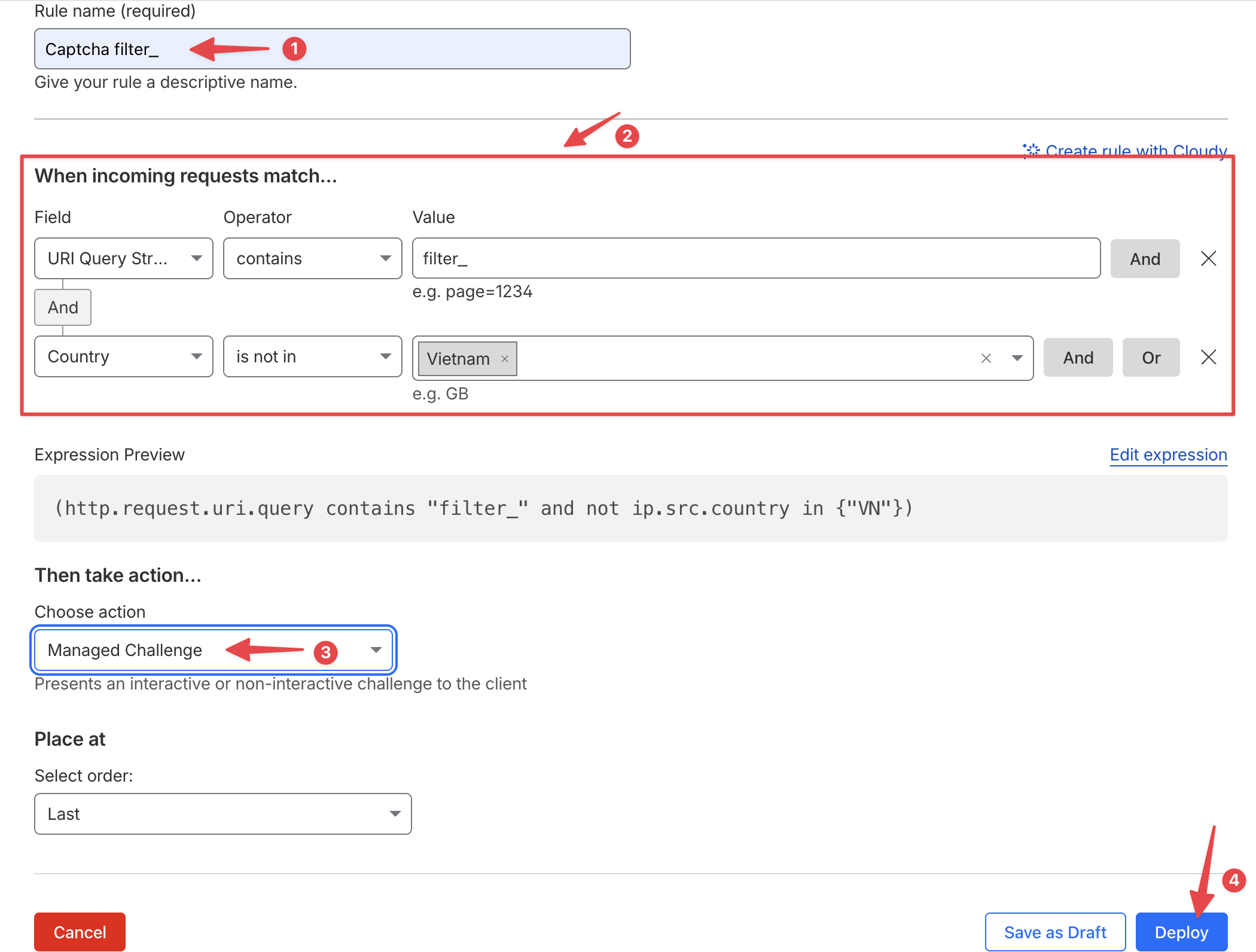 Hướng dẫn chặn Spam Traffic vào URL Filter bằng Cloudflare