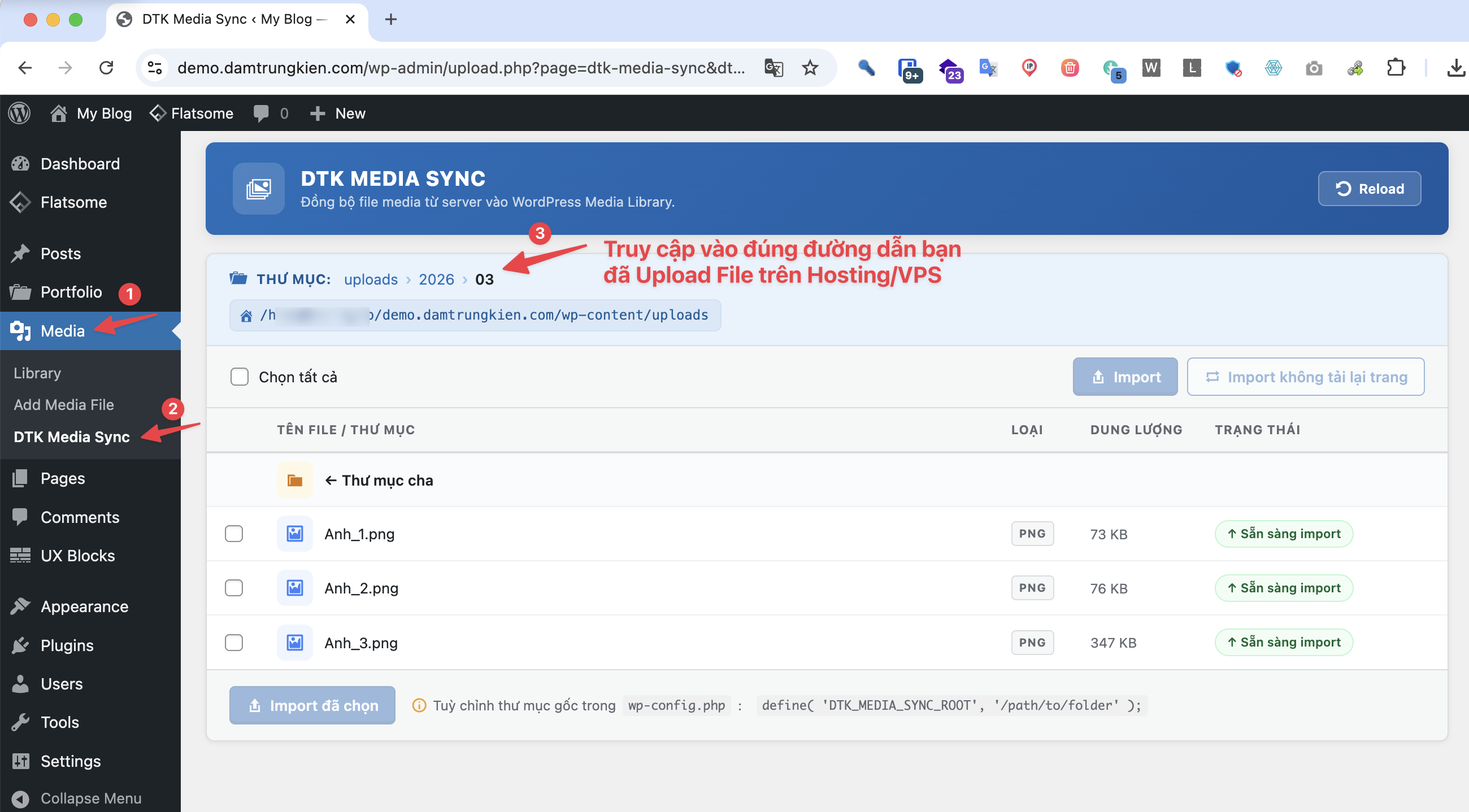 Đồng bộ Media từ Hosting vào WordPress với Plugin DTK Media Sync