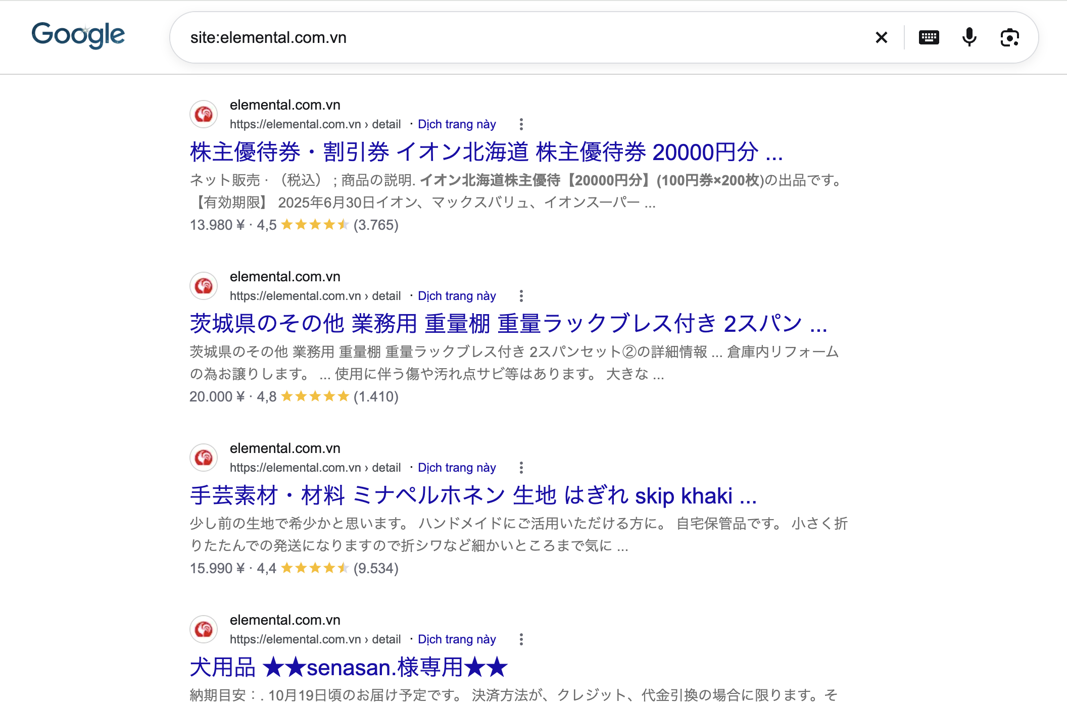 Website trước khi xử lý mã độc